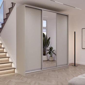 Шафа-купе Viant Ligth2 ДСП+Дзеркало+ДСП 2400х600x2400 мм Кашемір