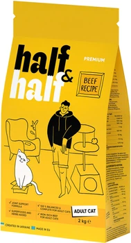Сухий корм для кішок Half&Half з яловичиною