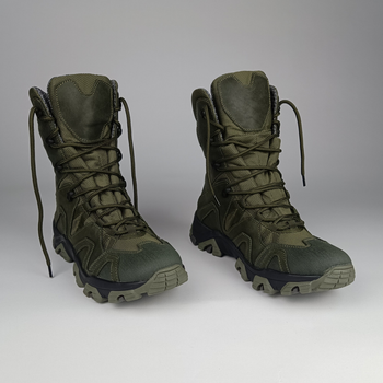 Зимові шкіряні берці Oksy Tactical на мембрані GORE-TEX черевики Olive розмір 42