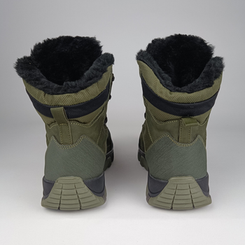Зимние кожаные полуберцы на меху Oksy Tactical ботинки экомех Olive размер 40