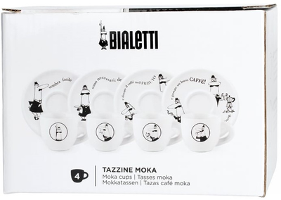 Zestaw Bialetti 4 filiżanek i spodków x 50 ml (8006363021456)