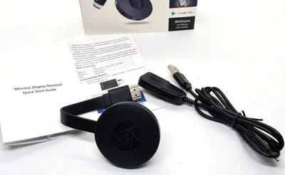 Медиаплеер-мультимедийный WiFi адаптер Chromecast (Miracast Миракаст Airplay MiraScreen) G2-6 Wi-Fi (564524092) Черный