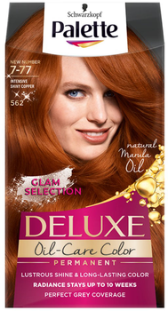 Trwała farba do włosów Palette Deluxe Oil-Care Color z mikroolejkami 562 (7-77) Intensive Shiny Copper (9000100823555)