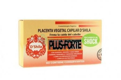 Koncentrować się do włosów D'Shila Placenta Vegetal Plus Forte 4x25 ml (8436002851630)