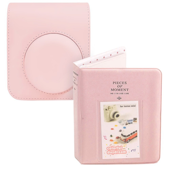 Комплект аксессуаров для Камеры Моментальной Печати Fujifilm INSTAX Mini 12 Blossom Pink - Чехол и Фотоальбом Розовый