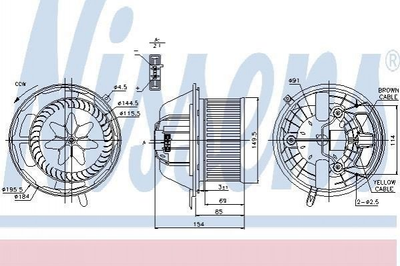 Вентилятор печі NISSENS 87062 BMW 3 Series, X3, X4, 1 Series, X1 64116933663, 64119144200, 64119227670