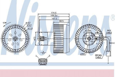 Вентилятор пічки NISSENS 87123 Volvo S80, V70, XC90, S60, XC70 30715483, 31320392, 8665191