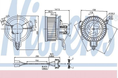 Вентилятор пічки NISSENS 87048 Peugeot 306, Partner; Citroen Berlingo 644195