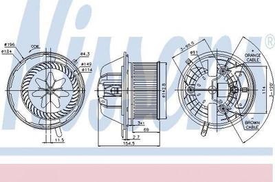 Вентилятор печки NISSENS 87112 Mercedes A-Class, B-Class 1698200642, A1698200642