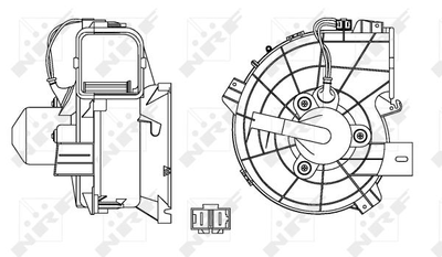 Вентилятор печі NRF 34153 Opel CORSA, Combo 1845202, 90535114