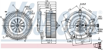 Вентилятор печки NISSENS 87119 BMW 7 Series 0394791, 64110394791, 64116913401