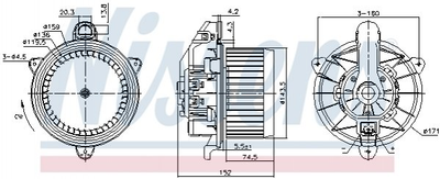 Вентилятор пічки NISSENS 87495 Ford Ecosport, Courier, Transit, Fiesta, B-Max 1811783, 2067889, AV1119846AB