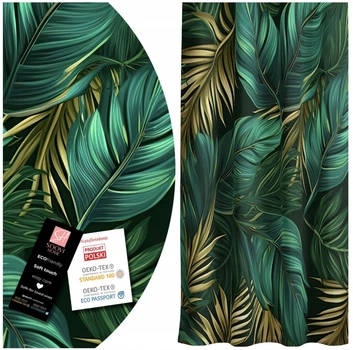 Готова напівзатемнювальна штора Soovi Home 140 х 250 см на тасьмі Green leaves (14559861845)