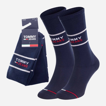 Набір чоловічих шкарпеток високих бавовняних Tommy Hilfiger 701218704002 39-42 2 пари Темно-синій (8720245292634)