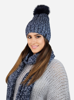 Комплект жіночий (шапка+шарф) Kamea K.22.261.12 One Size Темно-синій (5903246771398)