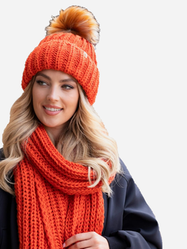 Комплект жіночий (шапка+шарф) Kamea K.23.211.27 One Size Оранжевий (5903246781878)