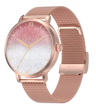 Женские Умные Часы Uwatch Venera Gold Золотистые Стальной Браслет Bluetooth Amoled 1.3" Uwatch (381104)