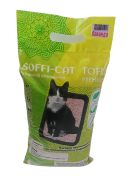 Наповнювач для котячого туалету соєвий 3 кг (7 л) Soffi-Cat Tofu Лаванда