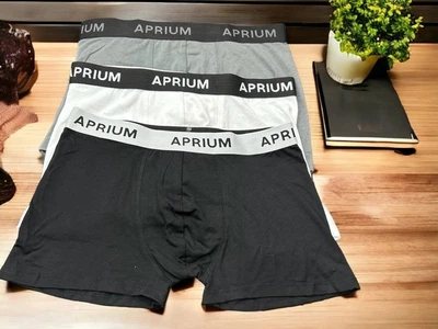 Набор 3 шт мужские боксеры APRIUM L, 95% хлопок, 5% эластан, белый, серый, черный