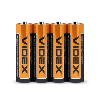Батарейка сольова Videx R6P/AA 4шт SHRINK пальчикові