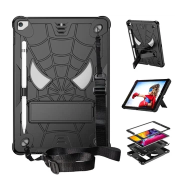 Чехол STR Spider Apple iPad 8 (10.2" экран) детский с ремнём для ношения на плече Spiderman Black