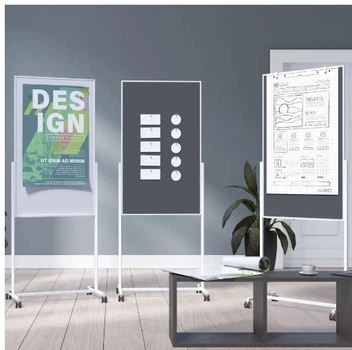 Дошка 3-в-1 750x1200 сіра Magnetoplan Universal 3-in-1-Board Mobile Felt-Gray (11112101)