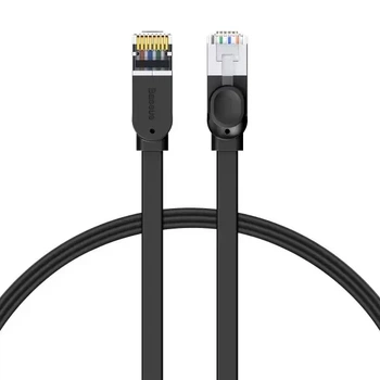 Патч корд Baseus сетевой кабель 10 Гбит\с Ethernet RJ45 Cat 6 плоский 3 м Black (YM1653)