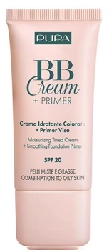 BB крем і база під макіяж Pupa Milano SPF 20 BB cream + primer для комбінованої і жирної шкіри 002 натуральний 30 мл (8011607313327)