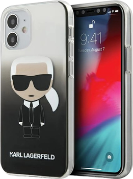 Etui CG Mobile Karl Lagerfeld Gradient Ikonik Karl do Apple iPhone 12 mini Czarny (3700740483138)