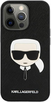 Панель CG Mobile Karl Lagerfeld Saffiano Ikonik Karl Head для Apple iPhone 13/13 Pro Black (3666339027636)