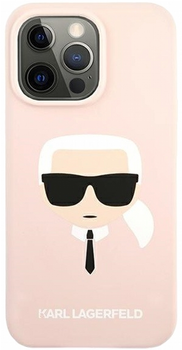 Etui CG Mobile Karl Lagerfeld Silicone Karl Head do Apple iPhone 13/13 Pro Jasnorozowy (3666339027759)