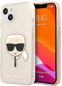 Etui CG Mobile Karl Lagerfeld Glitter Karl Head do Apple iPhone 13 Zloty (3666339027582)