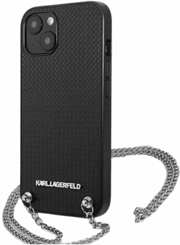 Панель CG Mobile Karl Lagerfeld Leather Textured and Chain для Apple iPhone 13 Black (3666339049935)