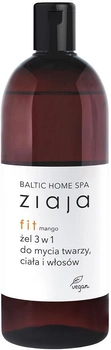 Żel pod prysznic Ziaja Baltic Home Spa Fit 3 w 1 do mycia twarzy ciała i włosów Mango 500 ml (5901887026075)