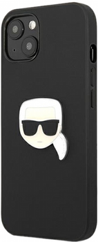 Etui CG Mobile Karl Lagerfeld Leather Iconic Karl Head Metal do Apple iPhone 13 mini Czarny (3666339028497)