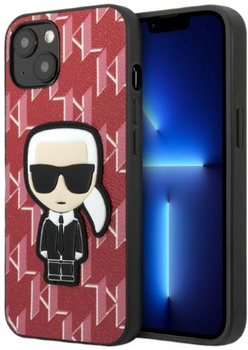 Etui CG Mobile Karl Lagerfeld Monogram Iconic Patch do Apple iPhone 13 mini Czerwony (3666339049409)