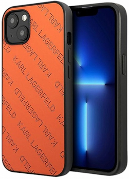 Etui CG Mobile Karl Lagerfeld Perforated Allover do Apple iPhone 13 mini Pomaranczowy (3666339049560)