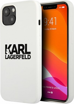 Etui CG Mobile Karl Lagerfeld Silicone Stack Logo do Apple iPhone 13 mini Biały (3666339029173)
