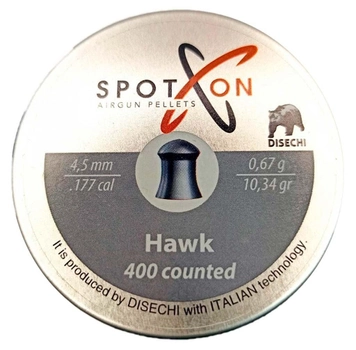 Кулі Spoton пневматичні Hawk 4.5 мм 0.67 г 400 шт (00-00010311)