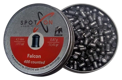 Кулі Spoton пневматичні Falcon 4.5 мм 0.87г 400 шт (00-00010312)