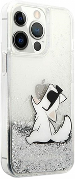 Etui CG Mobile Karl Lagerfeld Liquid Glitter Choupette Fun do Apple iPhone 13 Pro Max Srebrny (3666339029005)