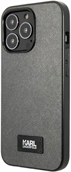 Панель CG Mobile Karl Lagerfeld Saffiano Plaque для Apple iPhone 13 Pro Max Silver (3666339048914)