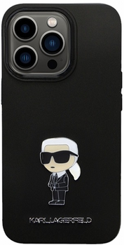 Панель CG Mobile Karl Lagerfeld Silicone Ikonik Metal Pin для Apple iPhone 13 Pro Max Black (3666339165949)