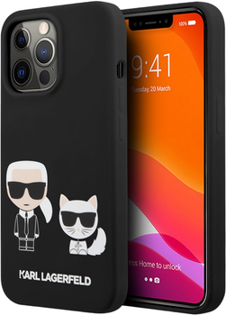 Панель CG Mobile Karl Lagerfeld Silicone Karl&Choupette для Apple iPhone 13 Pro Max Black (3666339027087)