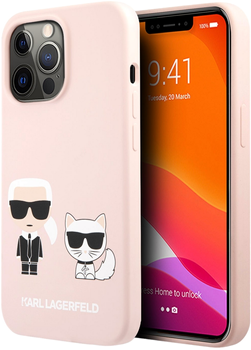 Панель CG Mobile Karl Lagerfeld Silicone Karl&Choupette для Apple iPhone 13 Pro Max Light Pink (36663390272090)