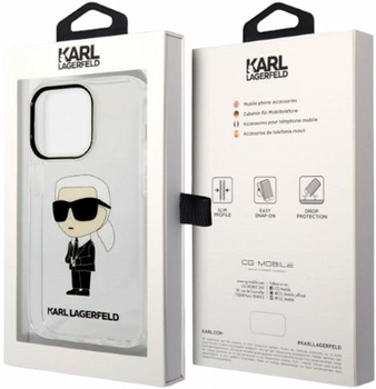Etui CG Mobile Karl Lagerfeld Iconic Karl Lagerfeld do Apple iPhone 14 Pro Przezroczysty (3666339087104)