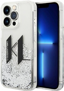 Панель CG Mobile Karl Lagerfeld Liquid Glitter Big KL для Apple iPhone 14 Pro Silver (3666339085704)