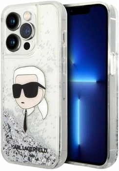 Панель CG Mobile Karl Lagerfeld Glitter Karl Head для Apple iPhone 14 Pro Silver (3666339086862)