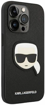 Etui CG Mobile Karl Lagerfeld Saffiano Karl Head Patch do Apple iPhone 14 Pro Czarny (3666339077051)