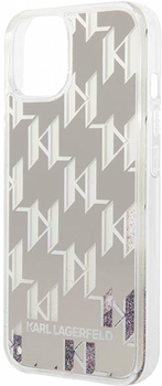 Панель CG Mobile Karl Lagerfeld Liquid Glitter Monogram для Apple iPhone 14 Plus Silver (3666339076283)